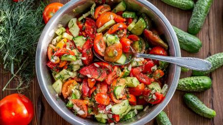 Colorful Fresh Vegetable Salad Wallpaper wallpaper