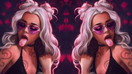 Mystical Neon Reflection wallpaper