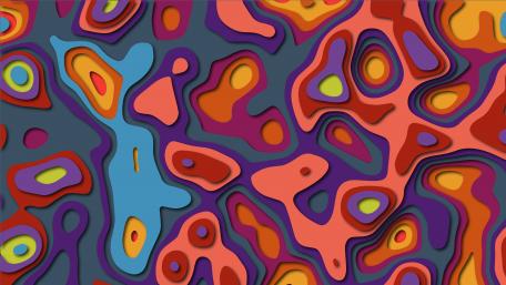 Vibrant Abstract Shapes in 3D wallpaper
