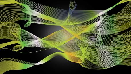 Vibrant Green Flowing Lines in Digital Harmony wallpaper