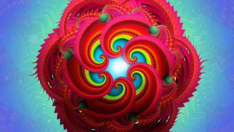 Vibrant Fractal Fusion in 3D Geometry wallpaper