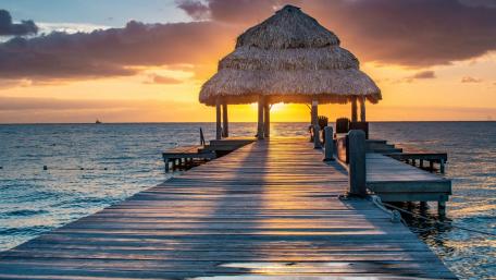 Sunset Serenity on the Pier wallpaper