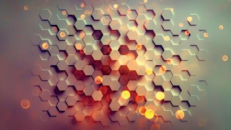 Honey hexagon wallpaper