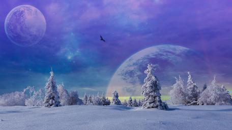 Frosty Twilight on an Alien World wallpaper