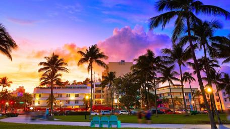 Miami at sunset wallpaper