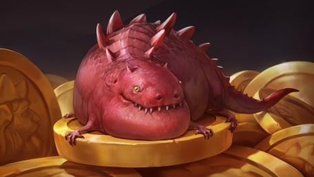 Charming Dragon on a Pile of Treasure wallpaper