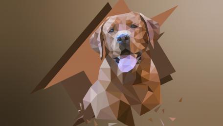 Low-poly dog wallpaper