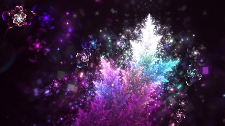 Glowing Fractal Fantasy World wallpaper