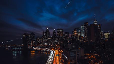 Manhattan at night wallpaper