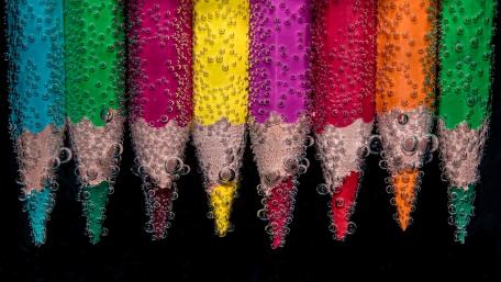 Colorful Pencils in Bubble Fantasy wallpaper
