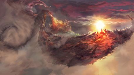 Epic Dragon Above the Clouds wallpaper