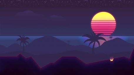 Neon Sunset Dreamscape wallpaper