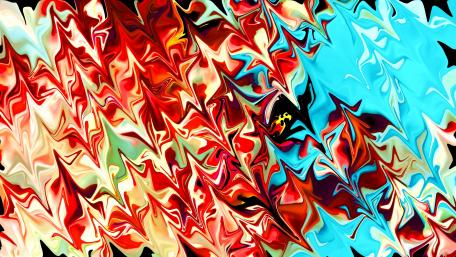 Vibrant Waves of Red and Blue Artistry wallpaper