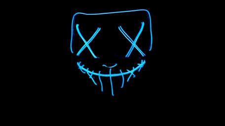 Glowing Blue XX Neon Mask wallpaper
