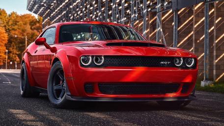 Red Dodge Challenger SRT at Sunset wallpaper