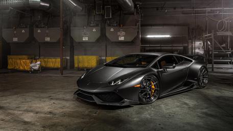 Sleek Lamborghini Huracan in Industrial Setting wallpaper