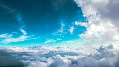 Serene Blue Sky and Cloud Tapestry wallpaper