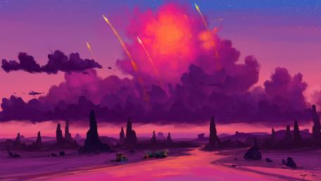Mystical Purple Desert Sky wallpaper