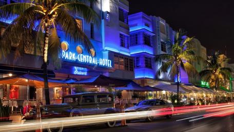 Downtown Miami by night wallpaper
