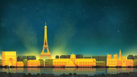 Minimalist Paris illustration wallpaper
