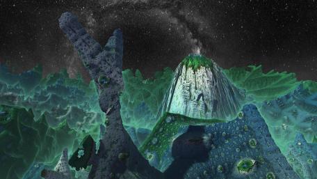 Alien Realm Beneath the Milky Way wallpaper
