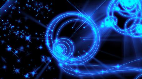 Electric Blue Symphony in Neon Darkness wallpaper