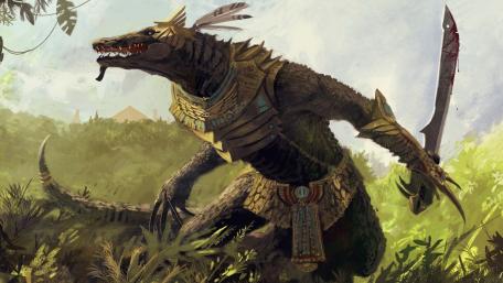 Fantasy reptile warrior wallpaper