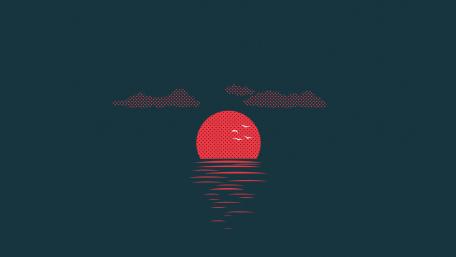 Pixel art sunset wallpaper