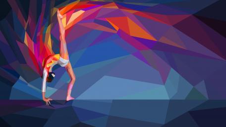 Colorful Low-Poly Gymnast Art wallpaper