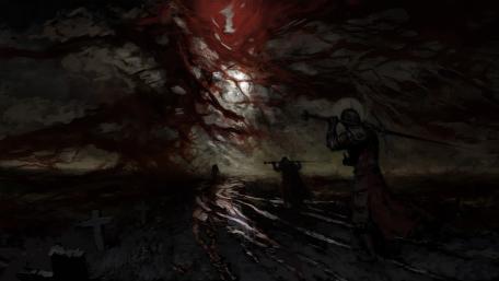 Eerie Moonlit Zombie Vigil wallpaper