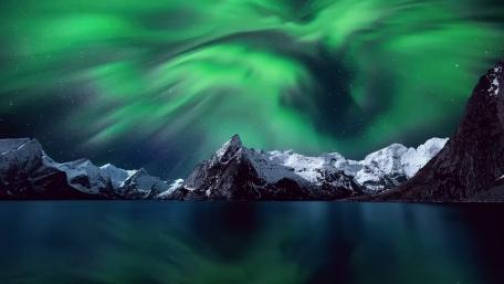 Lofoten aurora borealis wallpaper