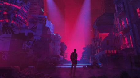 Neon Dreams in the Synthwave City wallpaper