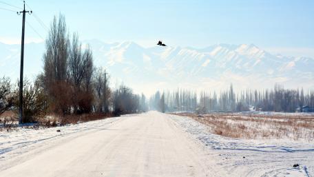 Central Asia landscape near Bishkek, Kyrgyzstan wallpaper