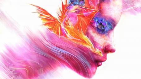 Dragon Fantasy Beauty in Pink Glow wallpaper