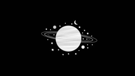 Minimalist Ringed Planet Artistry wallpaper