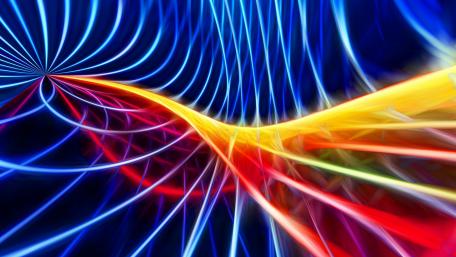 Vibrant Neon Waves of Light wallpaper