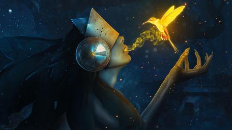 Maiden's Whisper Illuminates the Night wallpaper