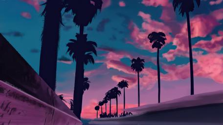 Retro sunset wallpaper
