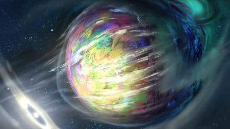 Planet with gases around wallpaper