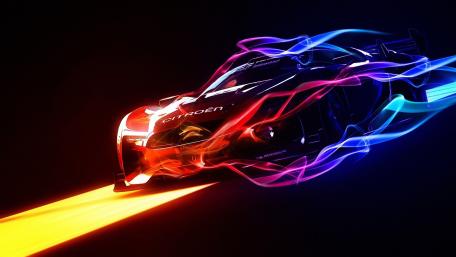 Futuristic Citroen Speedster Illuminated by Neon wallpaper