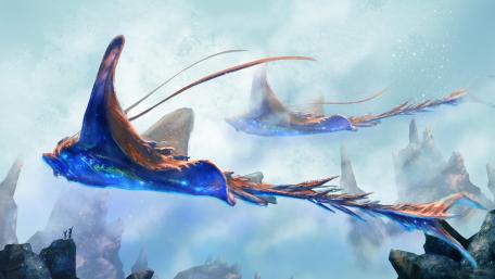 Stingrays fantasy art wallpaper