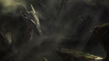 Monstrous Shadows in the Dark Realm wallpaper
