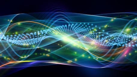 Luminous Waves of Digital Artful Glow wallpaper