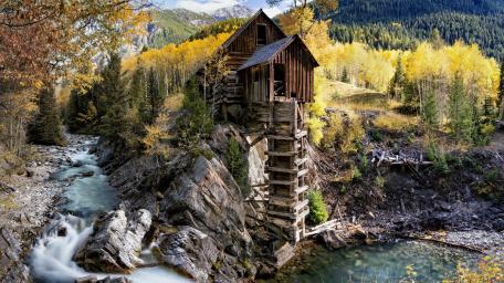 Crystal Mill at fall wallpaper