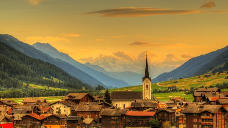 Swiss village wallpaper