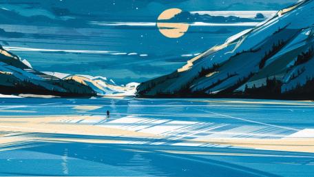 Mystical Winter Nightscape wallpaper
