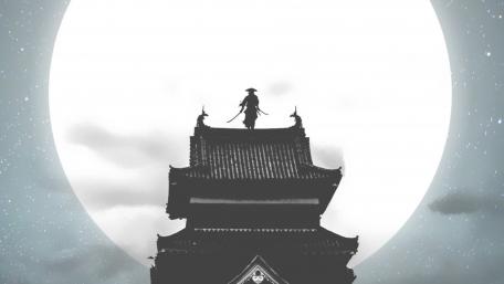 Samurai Under the Moonlight wallpaper