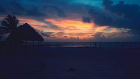 Twilight Serenity at the Beach Hut wallpaper