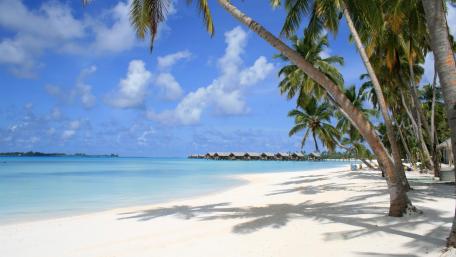 Overwater bungalows in Maldives wallpaper