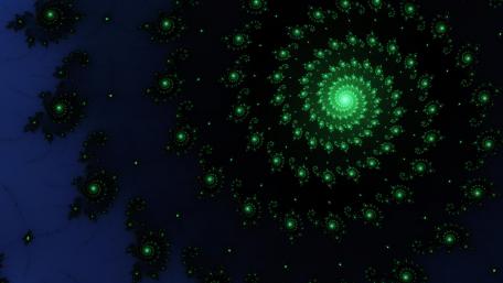 Mesmerizing Green Spiral Fractal Art wallpaper